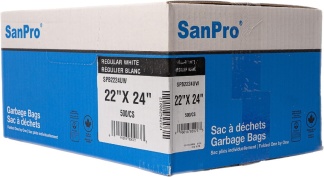 SanPro® White Polyethylene Garbage Bags 22'' x 24'' CS/500.